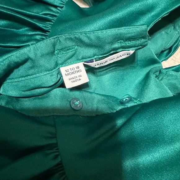 janie and jack green satin dress janie and jack special occassion emerald green dress NWT 6-12
